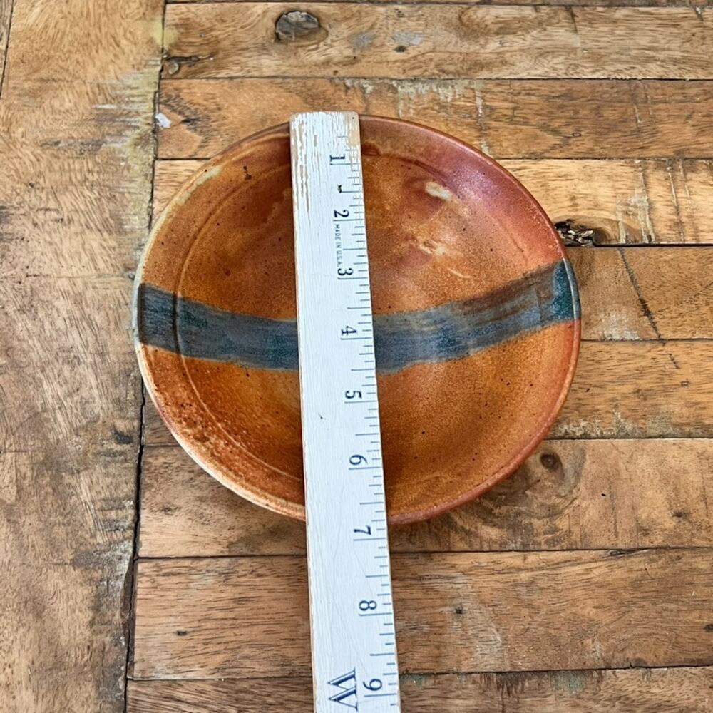 Art Studio Pottery Bowl Warm Tones Single Stripe MCM 6.75" - Picture 12 of 16